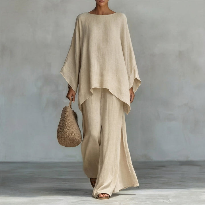 Christine | Two-Piece Long Sleeve Set with Wide Trousers