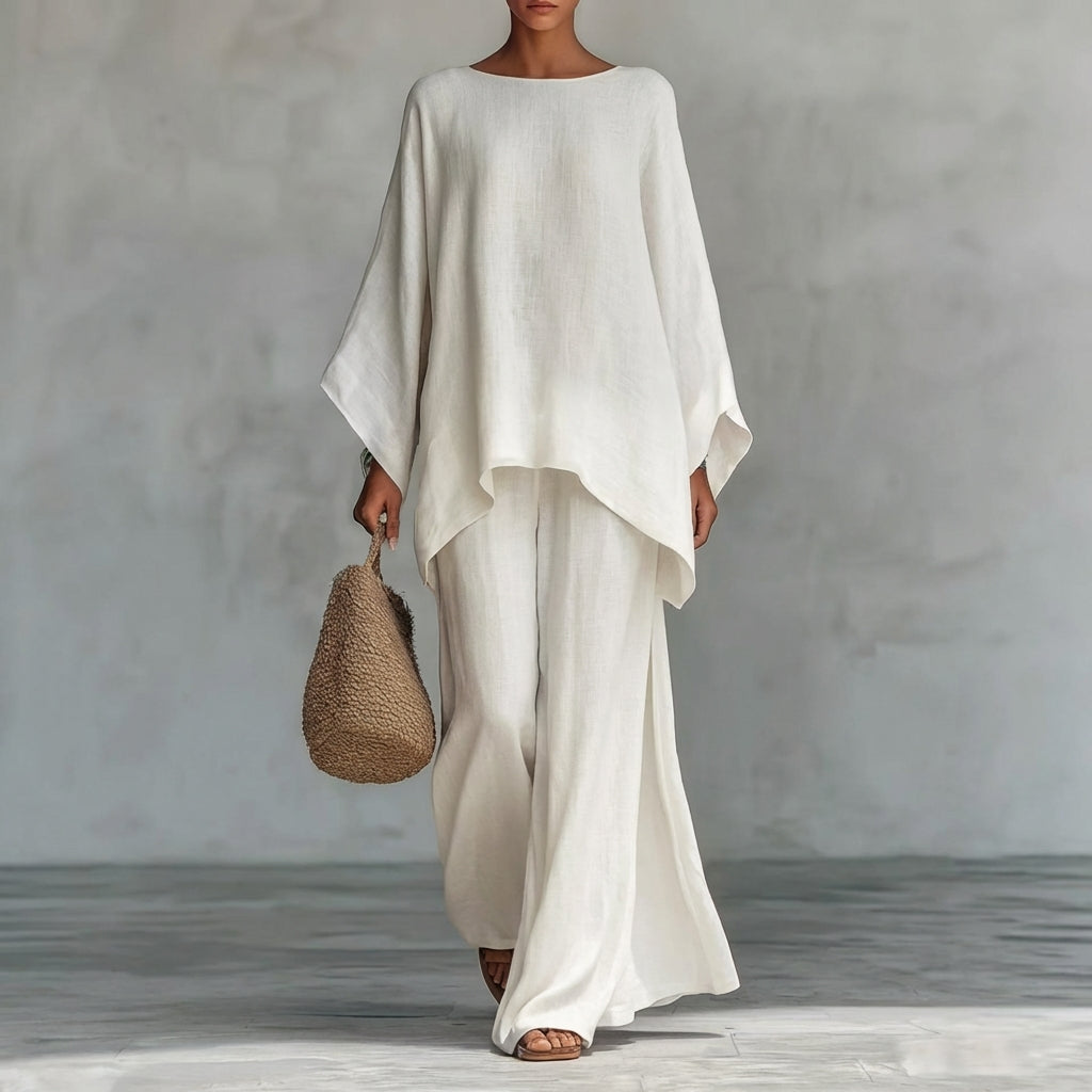 Christine | Two-Piece Long Sleeve Set with Wide Trousers