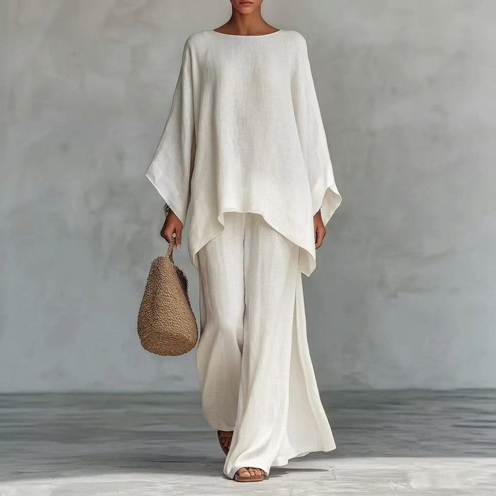 Christine | Two-Piece Long Sleeve Set with Wide Trousers