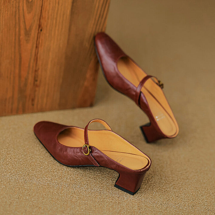 Manuela | Mary Jane Mules with Heel