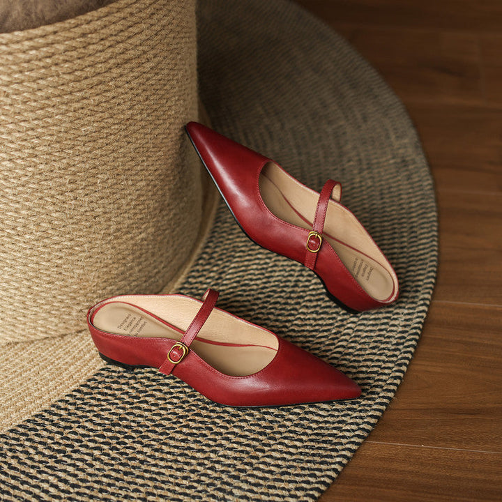 Luna | Mary Jane Mules with Pointed Toe