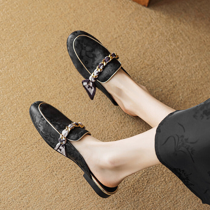 Marisa | Mule Loafers with Decorative Chain