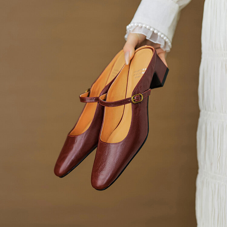 Manuela | Mary Jane Mules with Heel