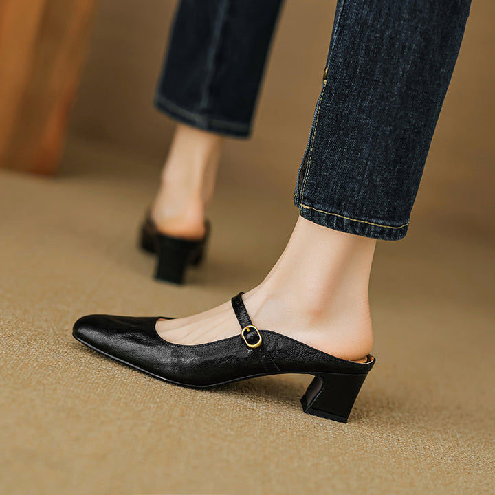 Manuela | Mary Jane Mules with Heel
