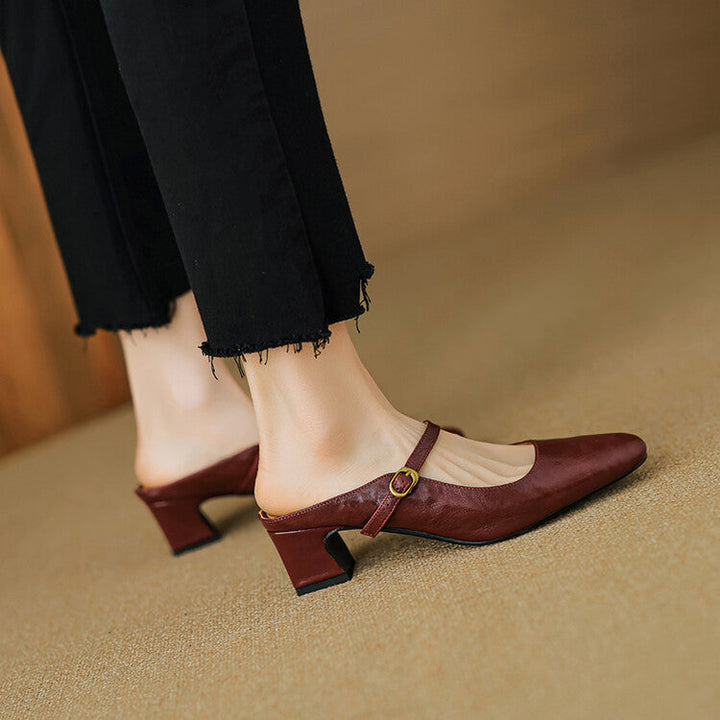 Manuela | Mary Jane Mules with Heel