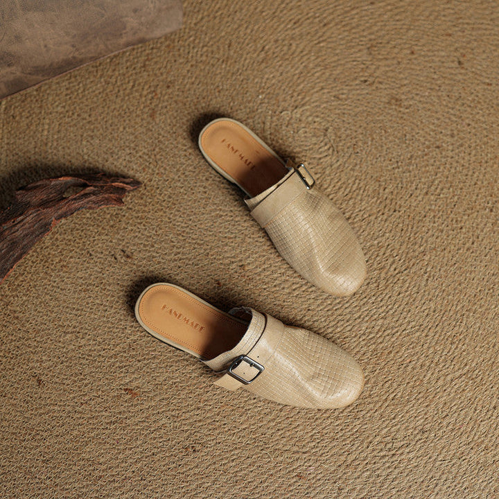 Angela | Woven Mules with Buckle