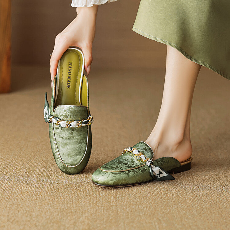 Marisa | Mule Loafers with Decorative Chain