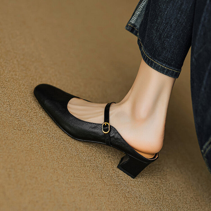 Manuela | Mary Jane Mules with Heel