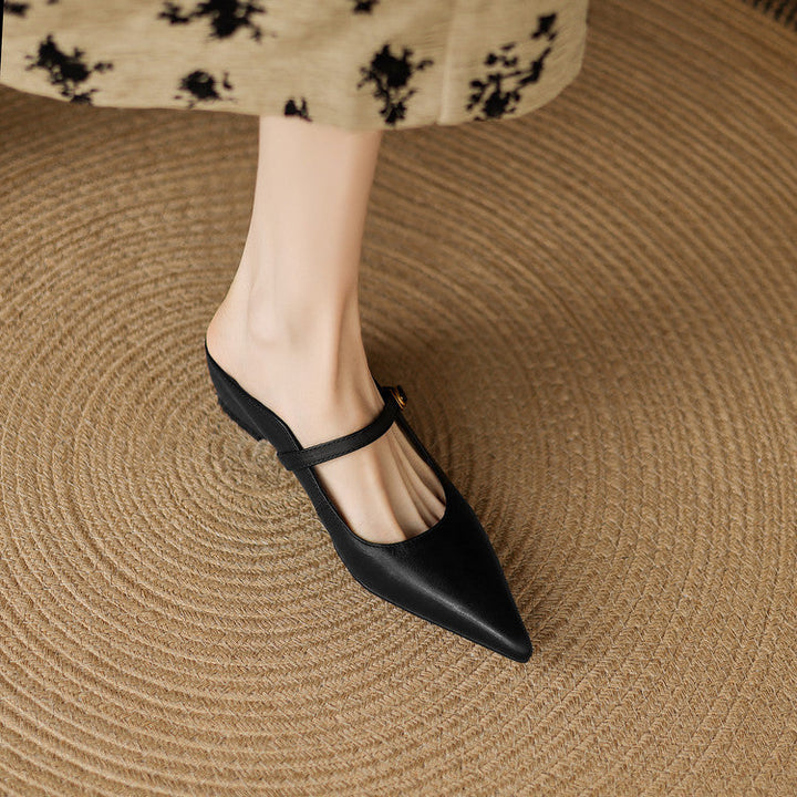 Luna | Mary Jane Mules with Pointed Toe