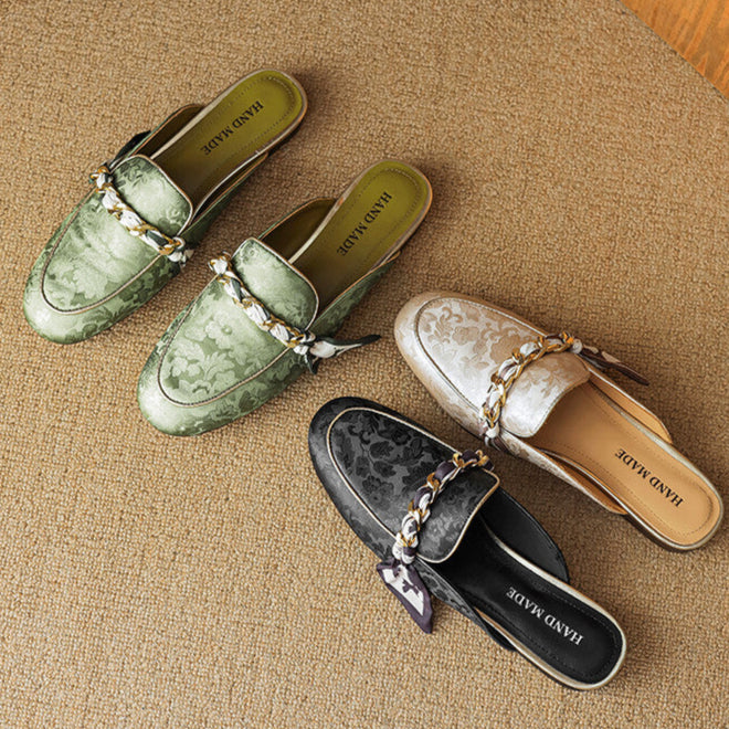Marisa | Mule Loafers with Decorative Chain