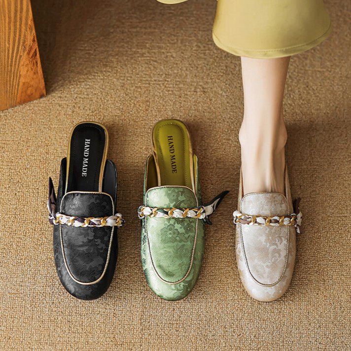 Marisa | Mule Loafers with Decorative Chain