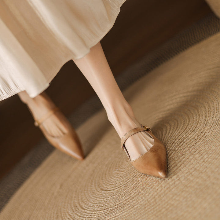 Luna | Mary Jane Mules with Pointed Toe