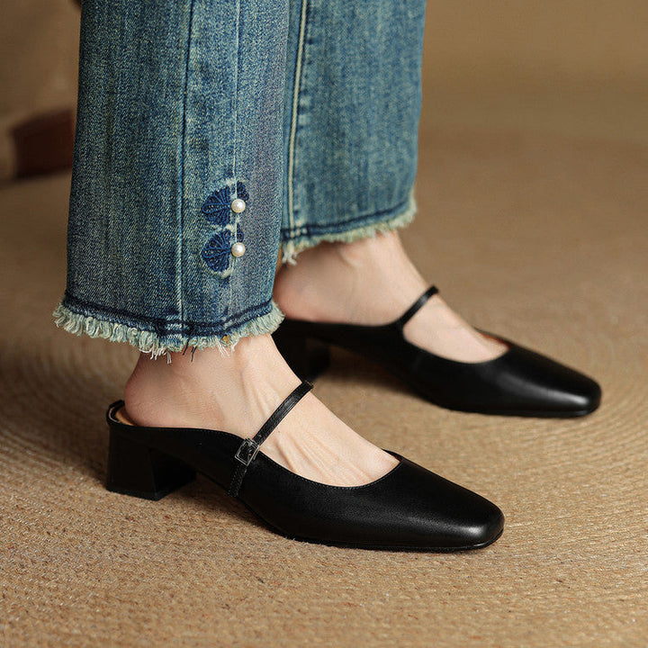Italy | Square Toe Mary Jane Mules