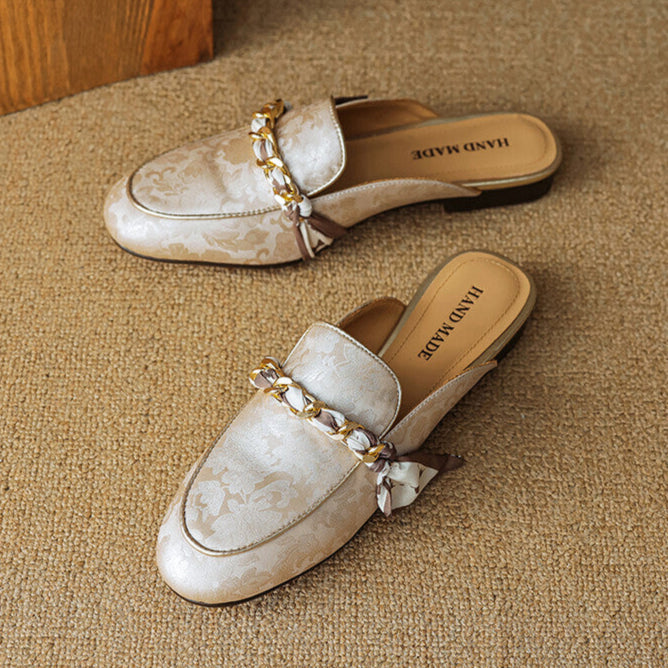 Marisa | Mule Loafers with Decorative Chain