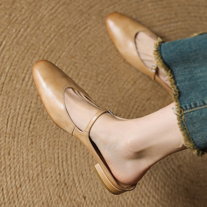 Bianca | Mary Jane Mules with Almond Toe