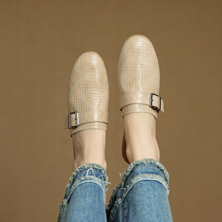 Angela | Woven Mules with Buckle
