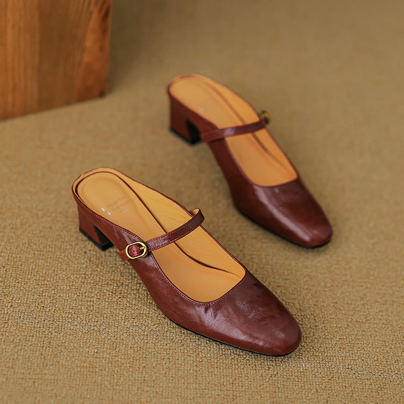 Manuela | Mary Jane Mules with Heel