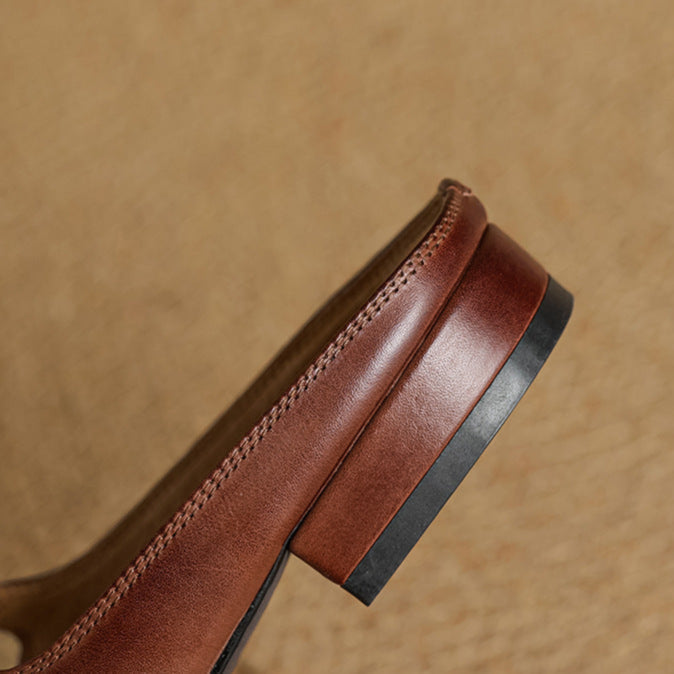 Bianca | Mary Jane Mules with Almond Toe