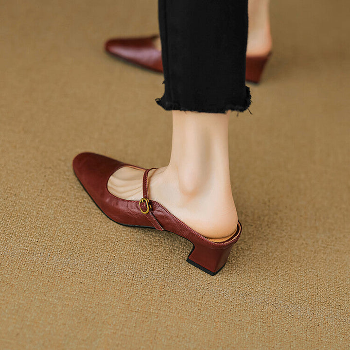 Manuela | Mary Jane Mules with Heel