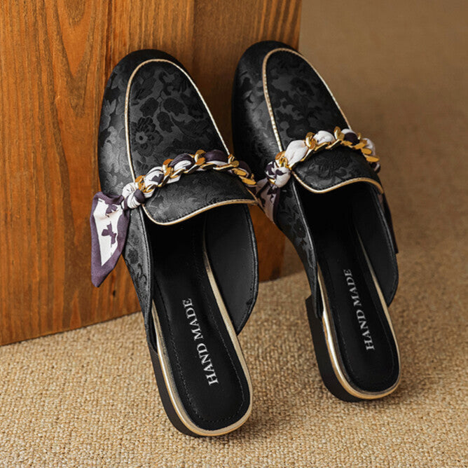 Marisa | Mule Loafers with Decorative Chain