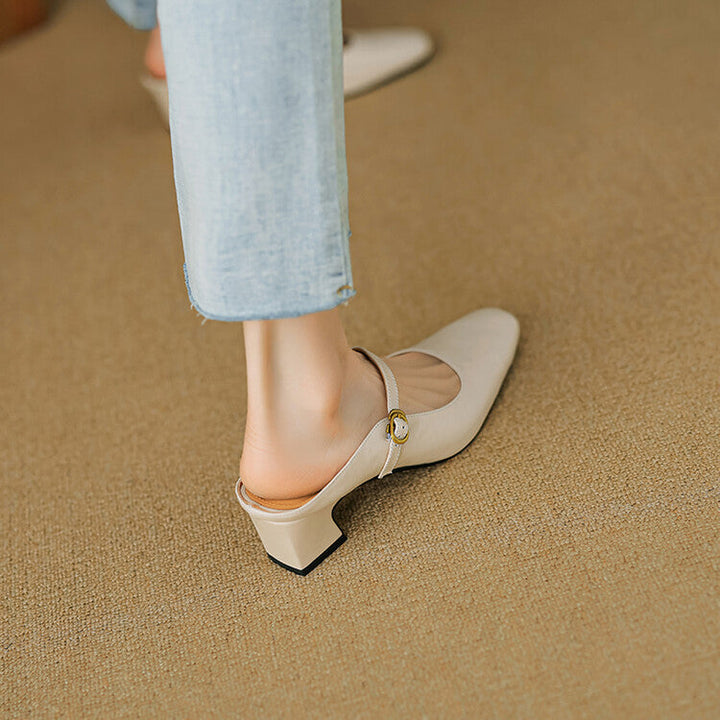 Manuela | Mary Jane Mules with Heel