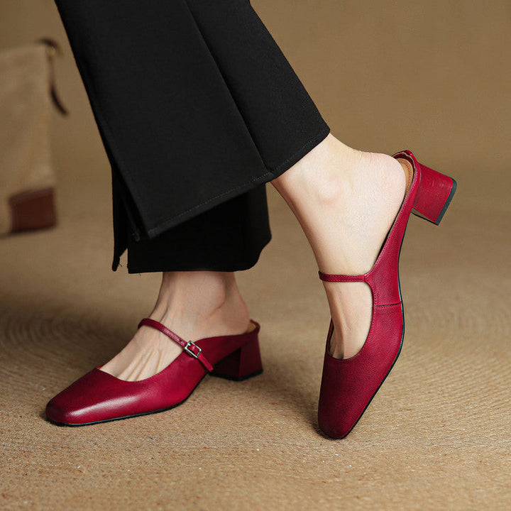 Italy | Square Toe Mary Jane Mules