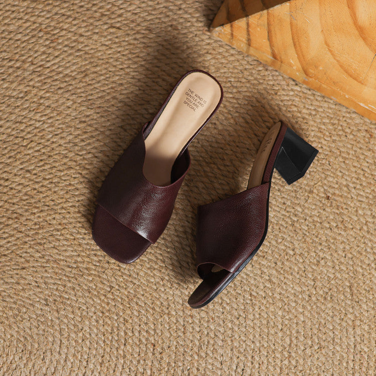 Julia | Open Toe Mules with Heel
