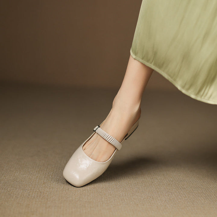 Laiza | Mary Jane Mules with Rounded Toe
