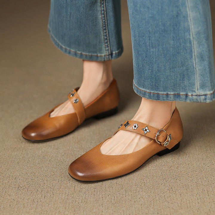 Kylen | Mary Jane Ballerinas with Studs
