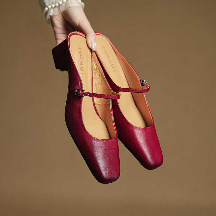 Italy | Square Toe Mary Jane Mules