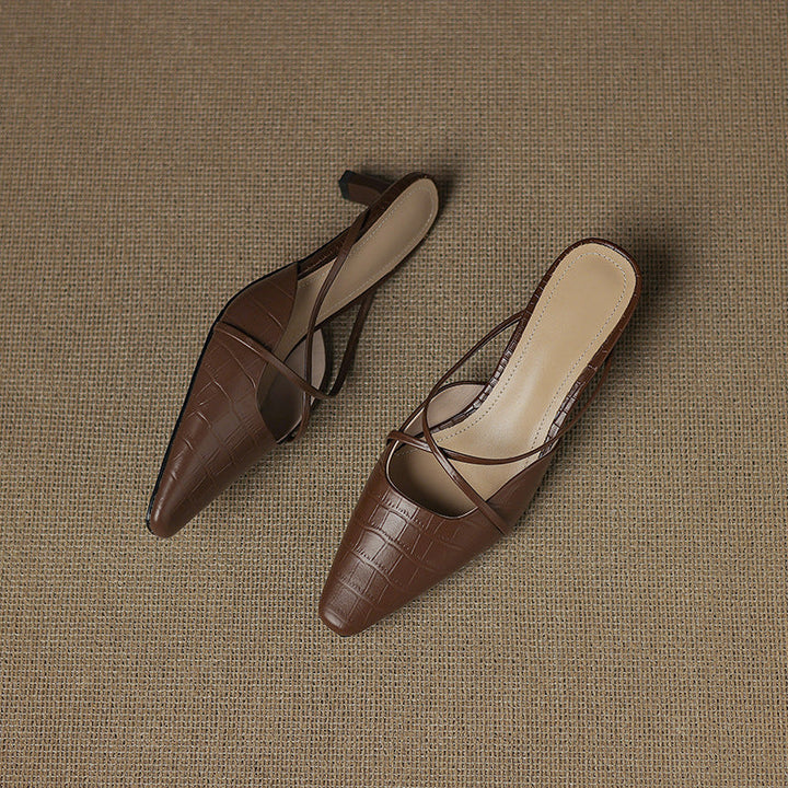 Cris | Pointed Mules with Crossed Straps
