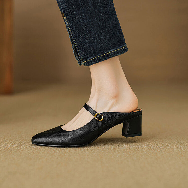 Manuela | Mary Jane Mules with Heel