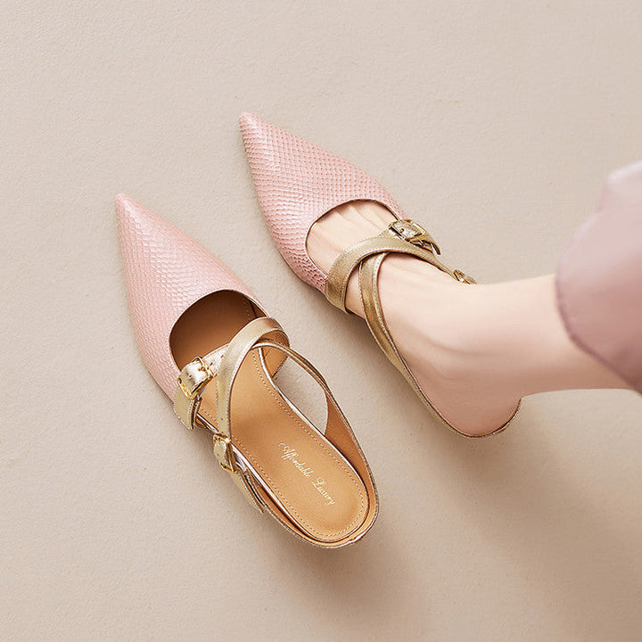 Ludovica | Pointed Mules with Crossed Straps