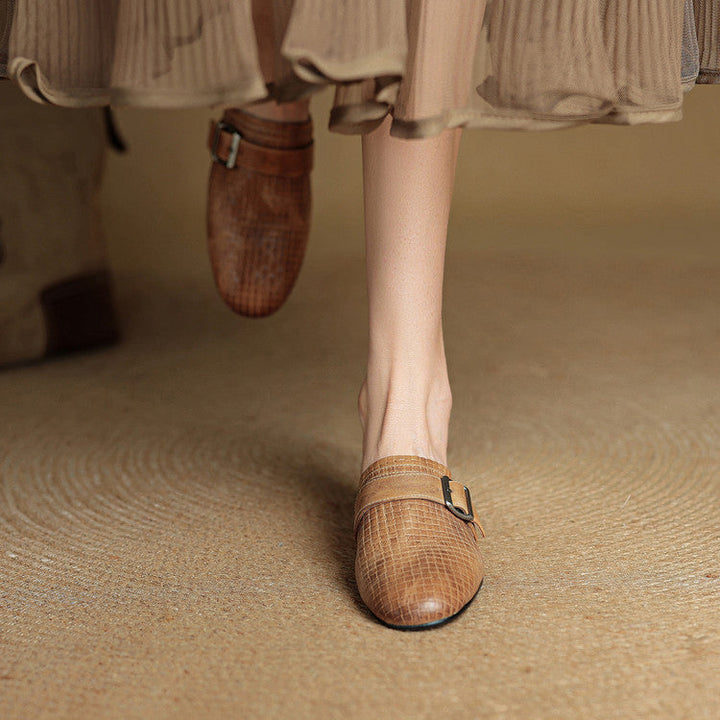 Angela | Woven Mules with Buckle