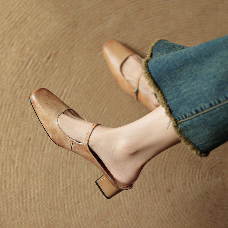 Italy | Square Toe Mary Jane Mules