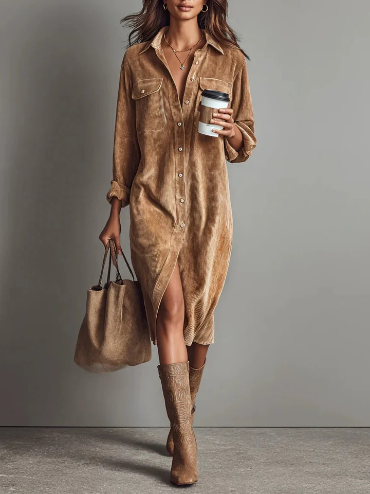 Cordelle™ | Double Chest Pocket Midi Dress