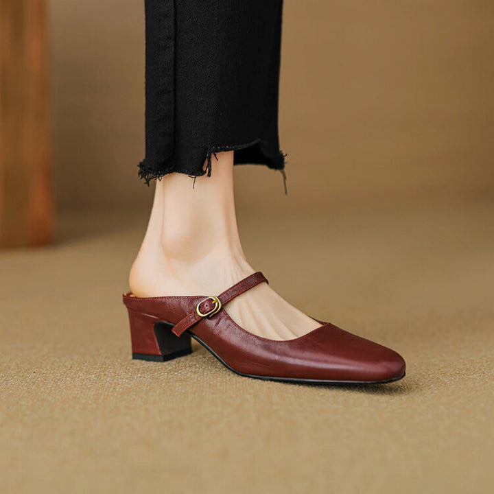 Manuela | Mary Jane Mules with Heel