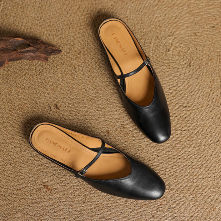 Bianca | Mary Jane Mules with Almond Toe