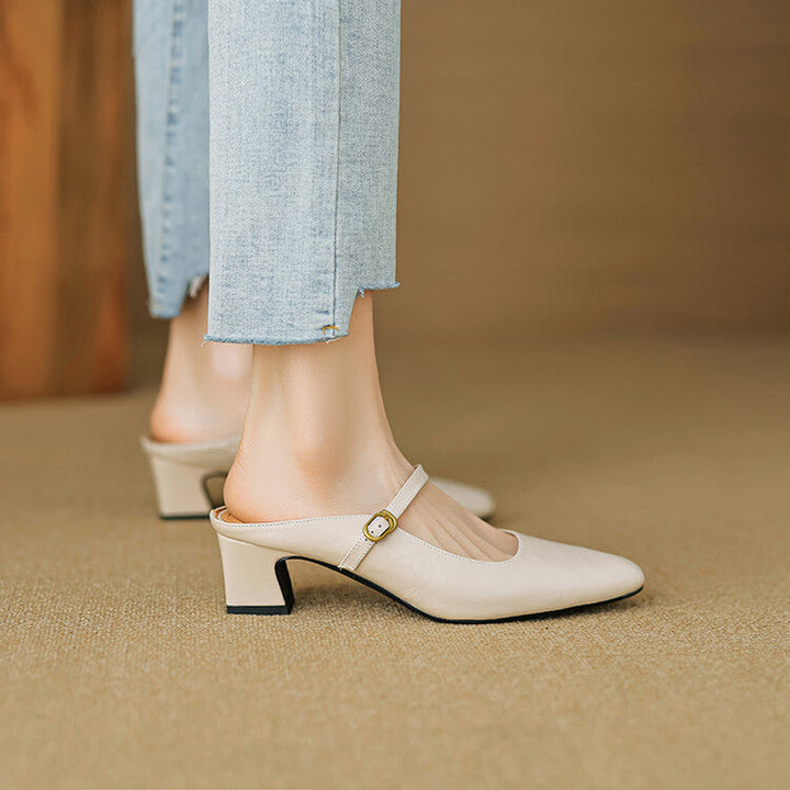 Manuela | Mary Jane Mules with Heel