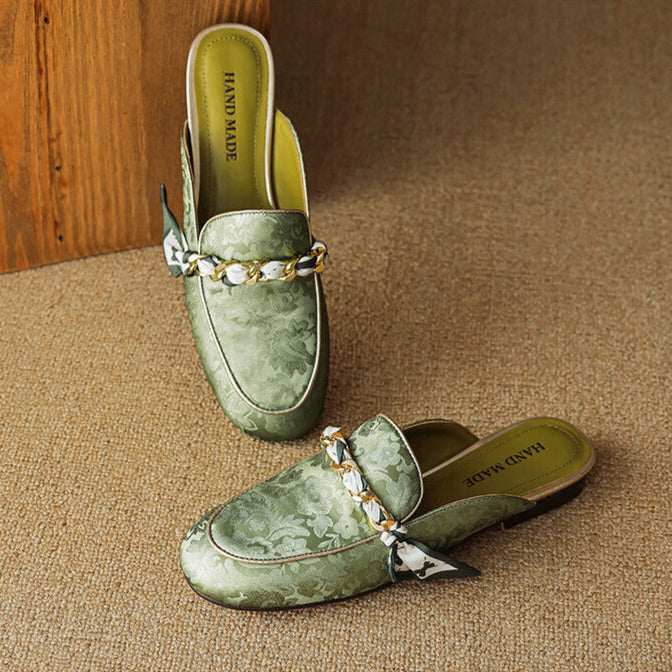 Marisa | Mule Loafers with Decorative Chain