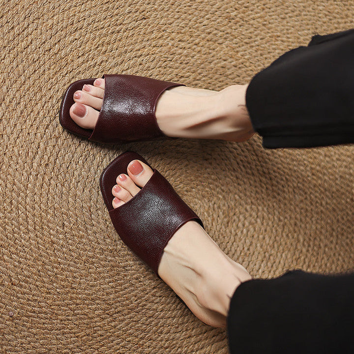 Julia | Open Toe Mules with Heel