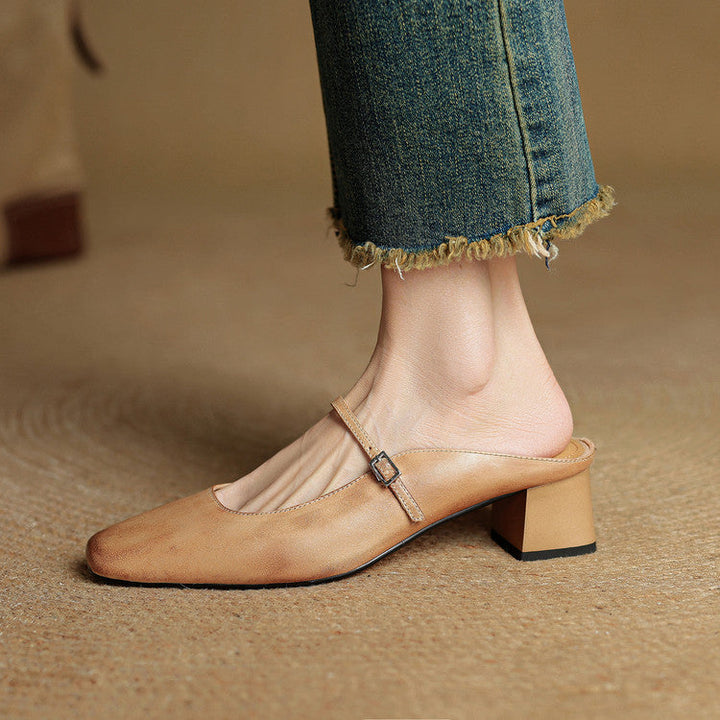 Italy | Square Toe Mary Jane Mules