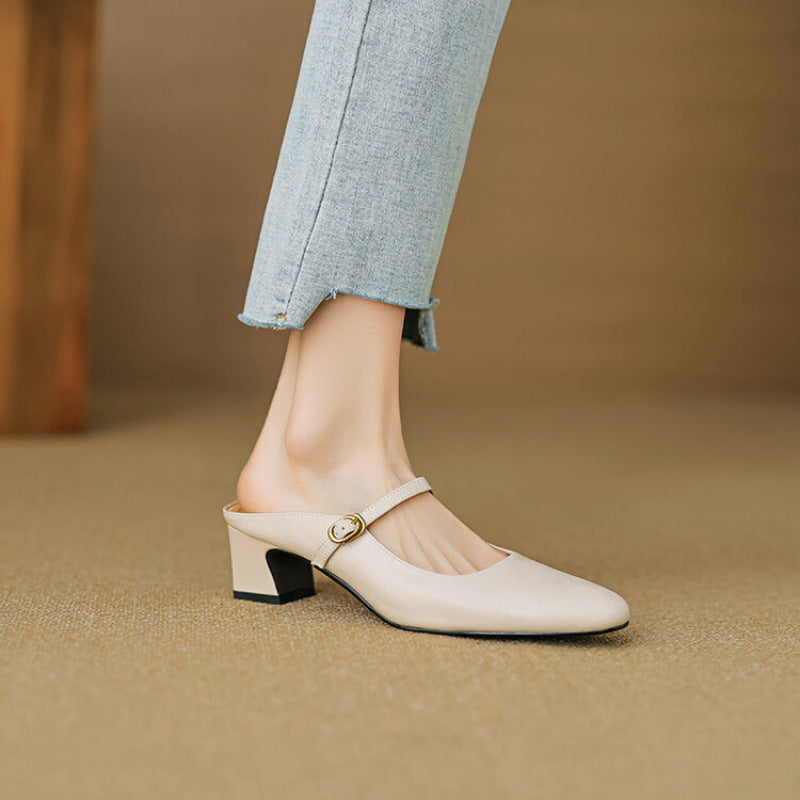 Manuela | Mary Jane Mules with Heel