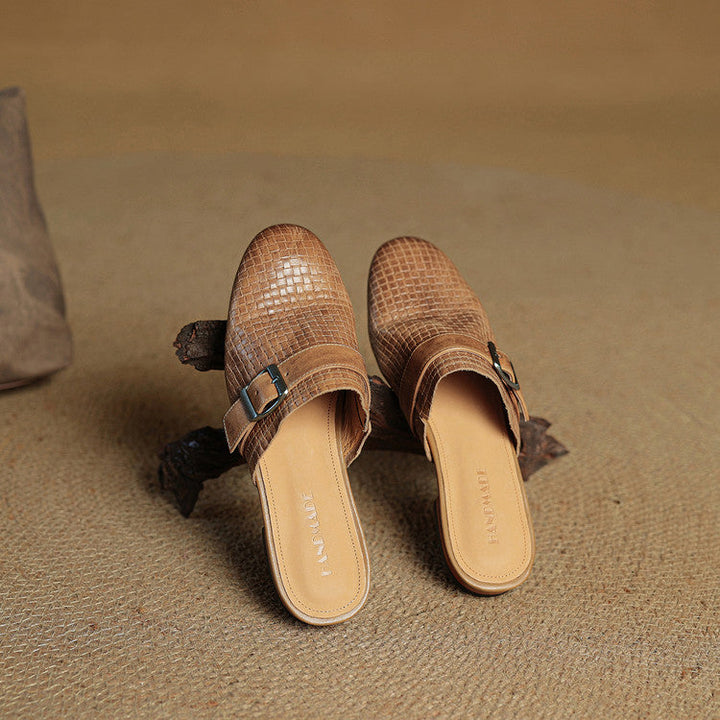 Angela | Woven Mules with Buckle