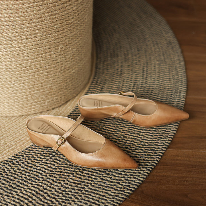 Luna | Mary Jane Mules with Pointed Toe