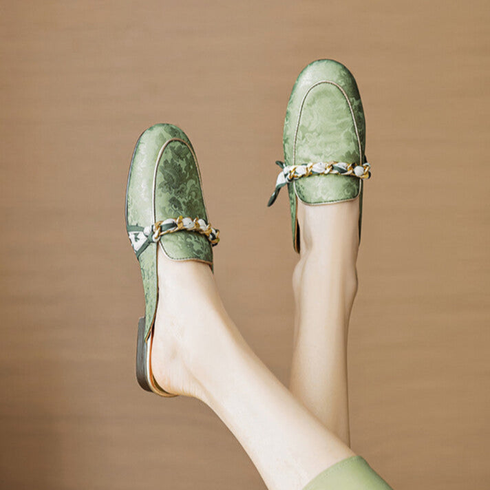 Marisa | Mule Loafers with Decorative Chain