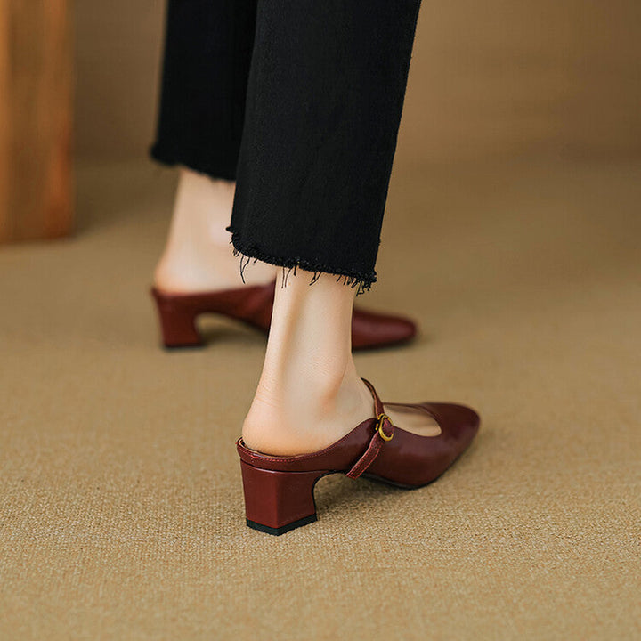 Manuela | Mary Jane Mules with Heel