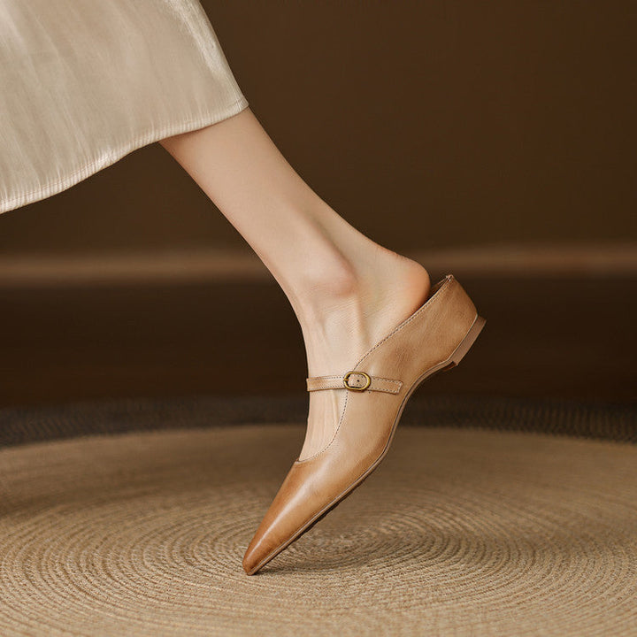Luna | Mary Jane Mules with Pointed Toe