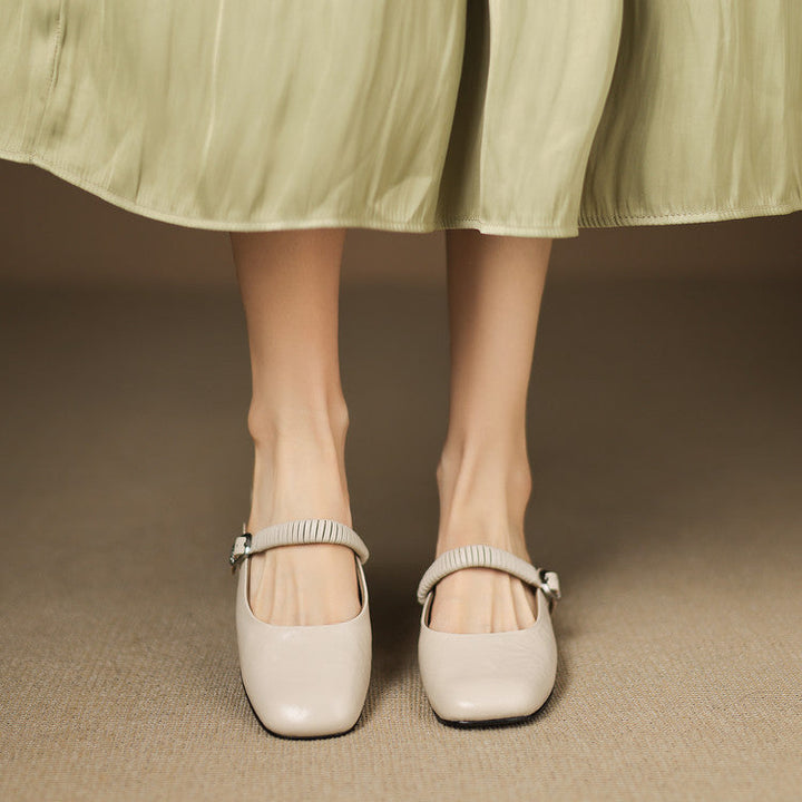 Laiza | Mary Jane Mules with Rounded Toe