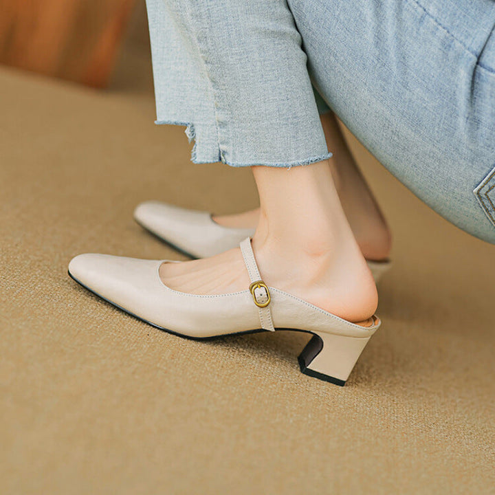 Manuela | Mary Jane Mules with Heel